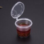 Disposable Dip Sauce 1 Oz (30 ML) Attached Lid (Pack of 50 Pc)