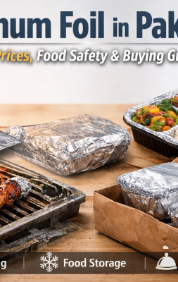Aluminum foil used for cooking, baking, food storage, and takeaway meals