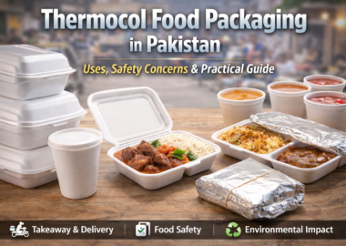 Thermocol food containers used for takeaway meals, catering, and food packaging applications