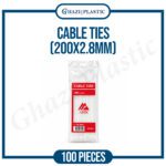 Cable Tie 200×2.8mm (Pack of 100 Pieces)